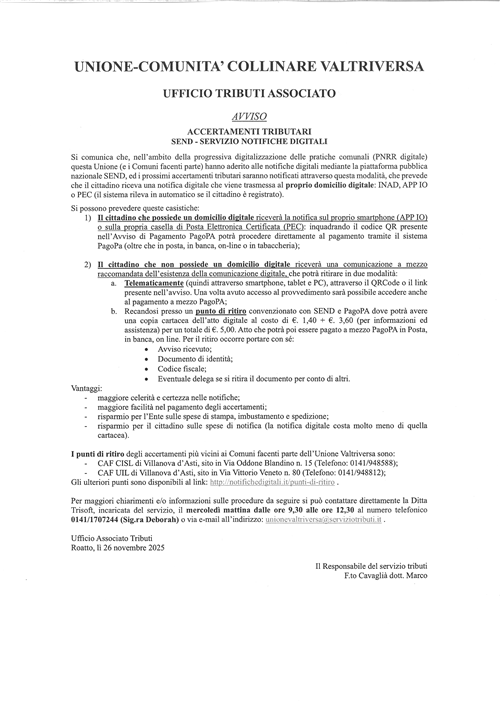 Notifiche digitali degli accertamenti tributari